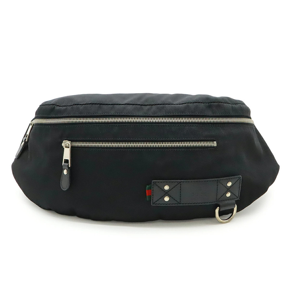 Gucci Guccissima Body Bag Waist Pouch Clutch Hip Black